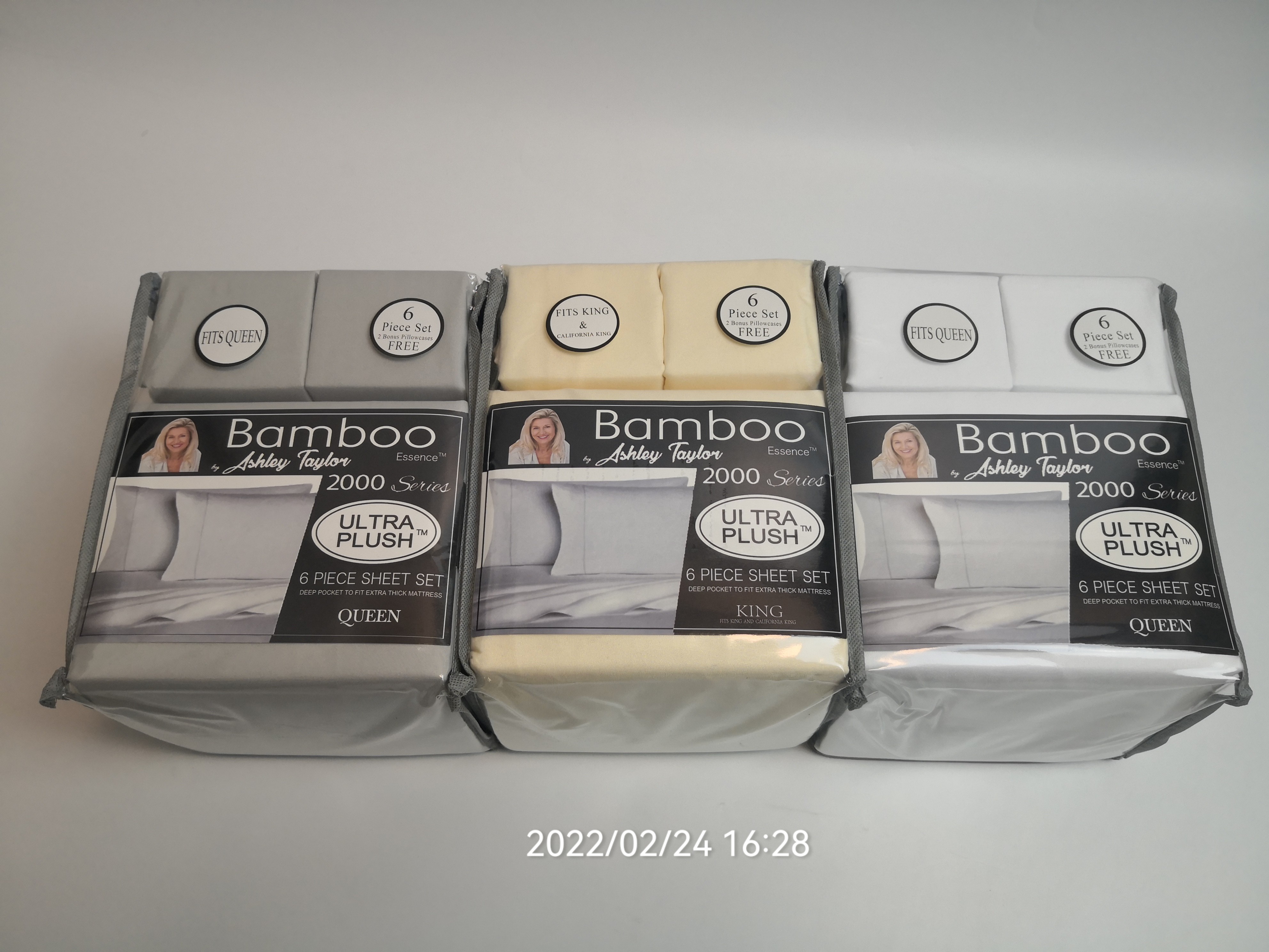 Modern Style 2200 Thread Count Bamboo Fabric Sheet Set 6pcs Set Sheet Pillowcase Sets