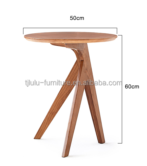 Vintage Round End Table Customized Designs for Coffee Side Table in Solid Wood Living Room Furniture