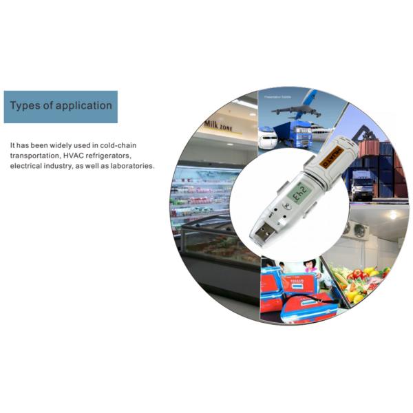 Battery Powered Usb Data Logger Temperature Humidity For Industrial