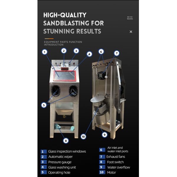 manual Vapor Blasting Machine Small Sand Blasting Cabinet