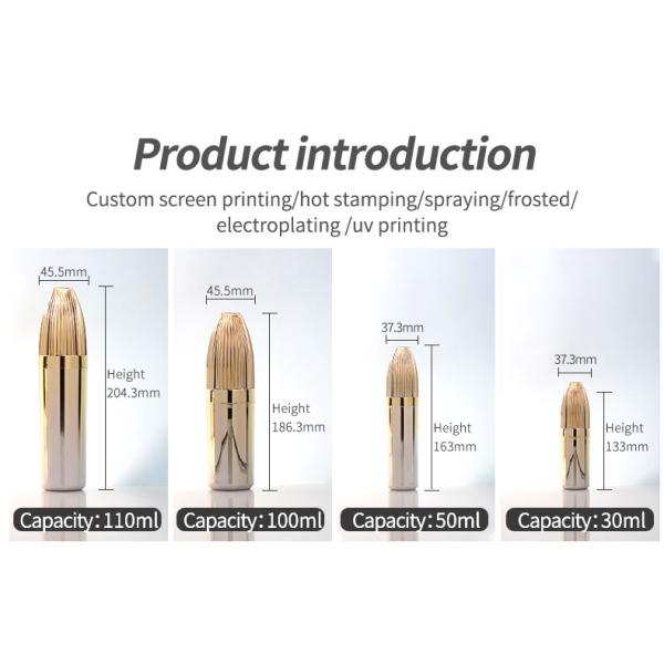 Electroplate Luxury Acrylic Set Liquid Foundation Bottle Face Cream Jar Pumb Spray Bottle For Cosmetic Packaging