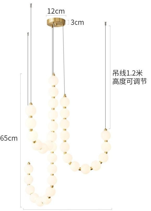Custom Acrylic Lampshade Pendant Lamps With H65 All Copper Ceiling Plate