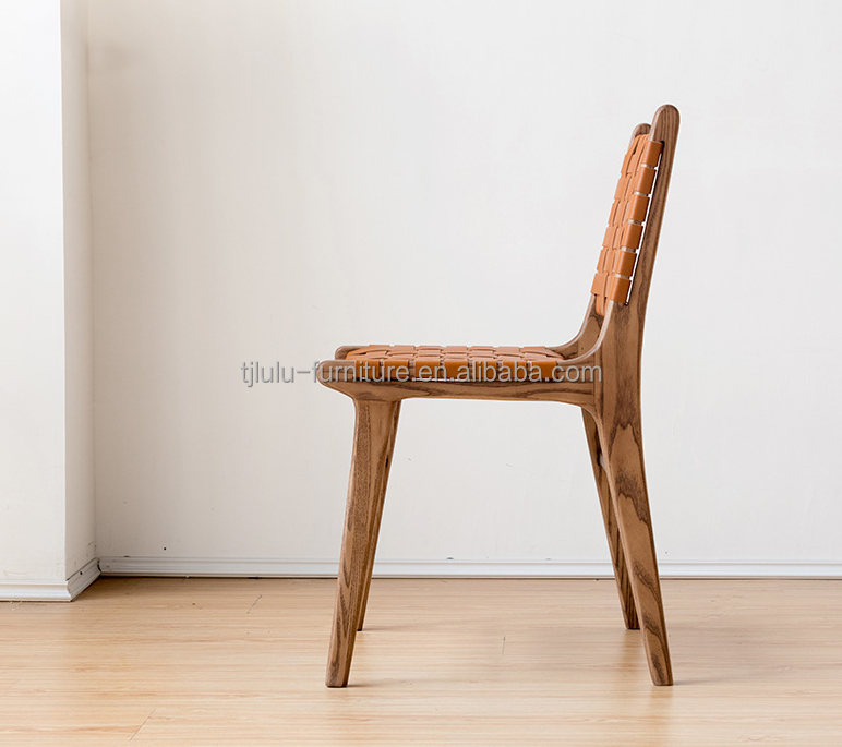 Mail Packing N Modern PU Leather Seat and Back Wooden Dining Chair with/without Armrest