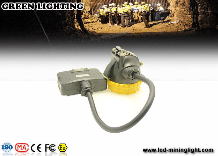 Yellow Water Proof Underground Led Miners Cap Lamp 376g 1.67W IP68