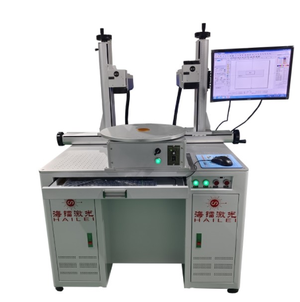 8 Station Optical Fiber Marking Laser Machine 100W Fiber Laser Marker