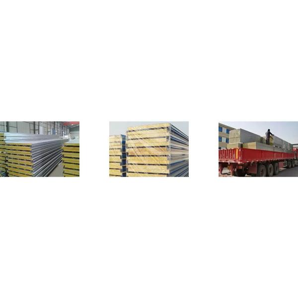 Super Light Metal Rock Wool Fireproof Insulation Sandwich Panel for Warehouse and Hotel Walls