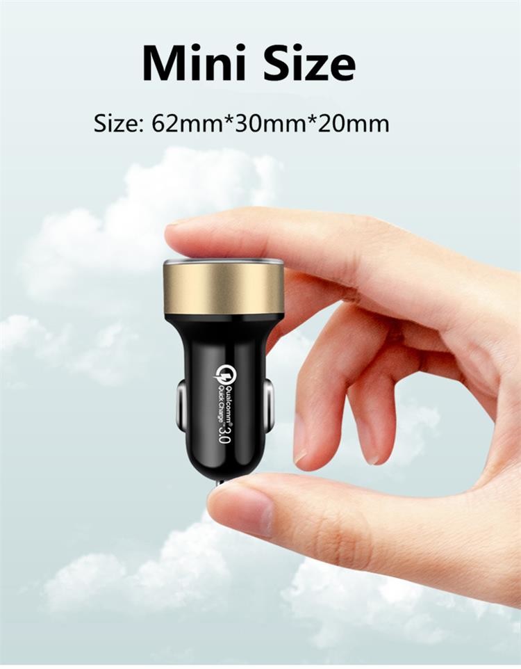 LCD Type C Car Charger PD 6A 36W QC3.0 For IPhone Huawei Xiaomi