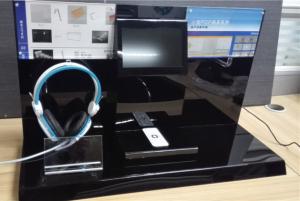 Quality customized black acrylic headphone display rack for sale