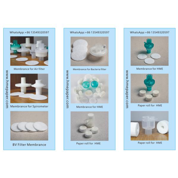 2.5mm Thickness Disposable Anesthesia Respiratory Filter Paper For HME Filter BV Filter Spirometry Filter