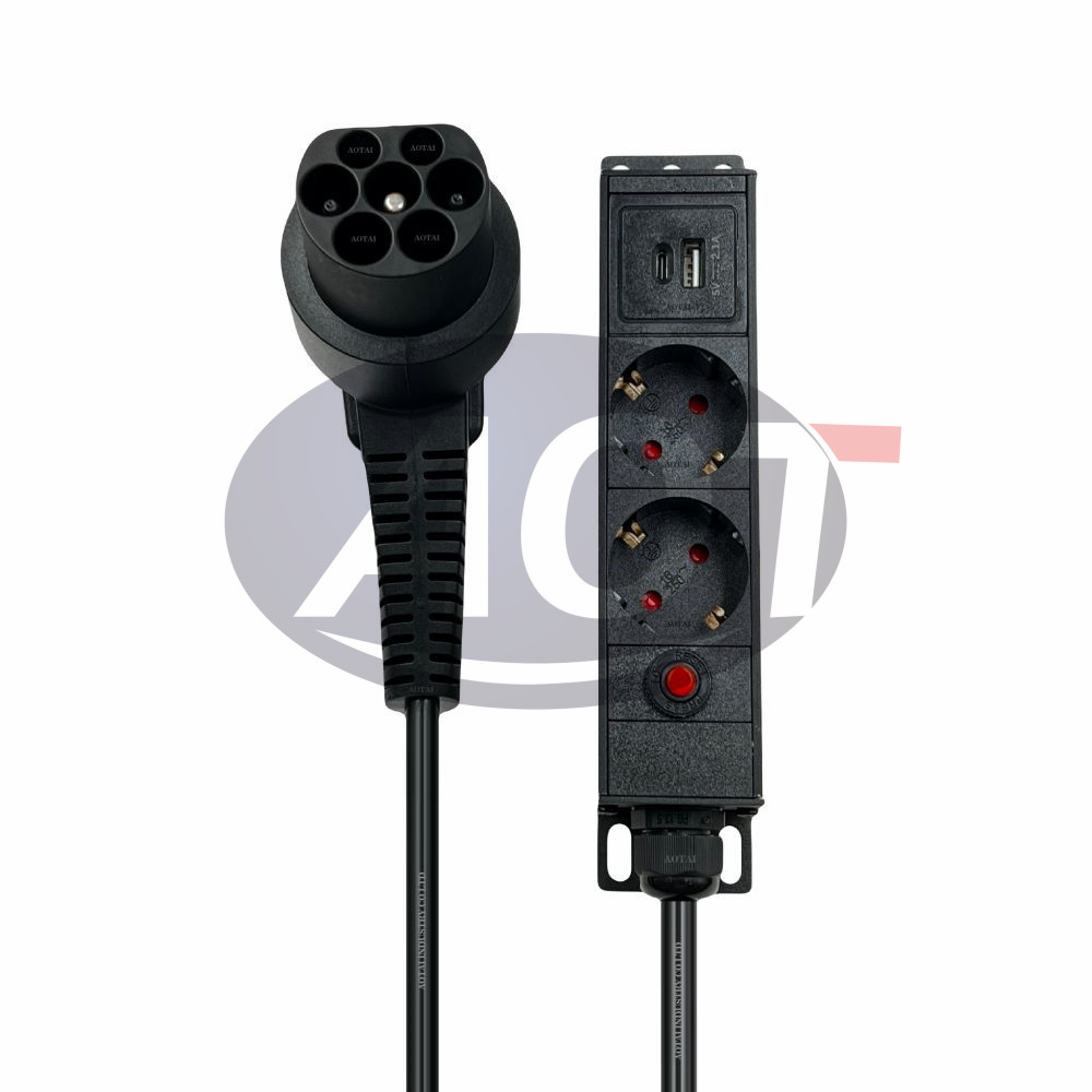 16 Amps AOTAI Type2 to Schuko Electrical Car Type 2 Charging Cable and Performance for Euro Socket 220V Outlet