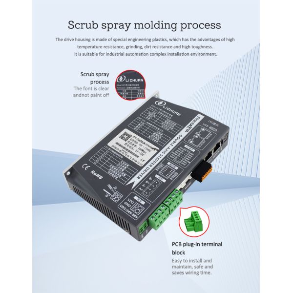 Lichuan 2-Axis DC Closed Loop Stepper Motor Drivers Controller Kit 4.8N.m 2Phase Nema24 DC24V~50V 4.0/4.5/5.0/5.8A 1000PPR