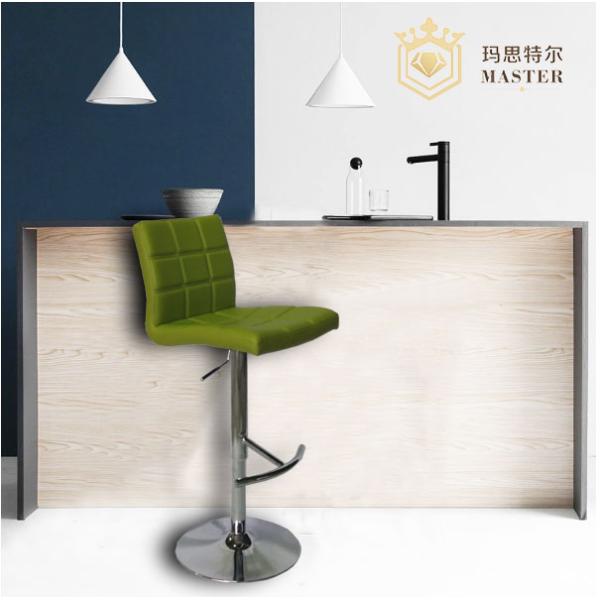 Green Chrome 0.059CBM/CTN Faux Leather Bar Stool ODM