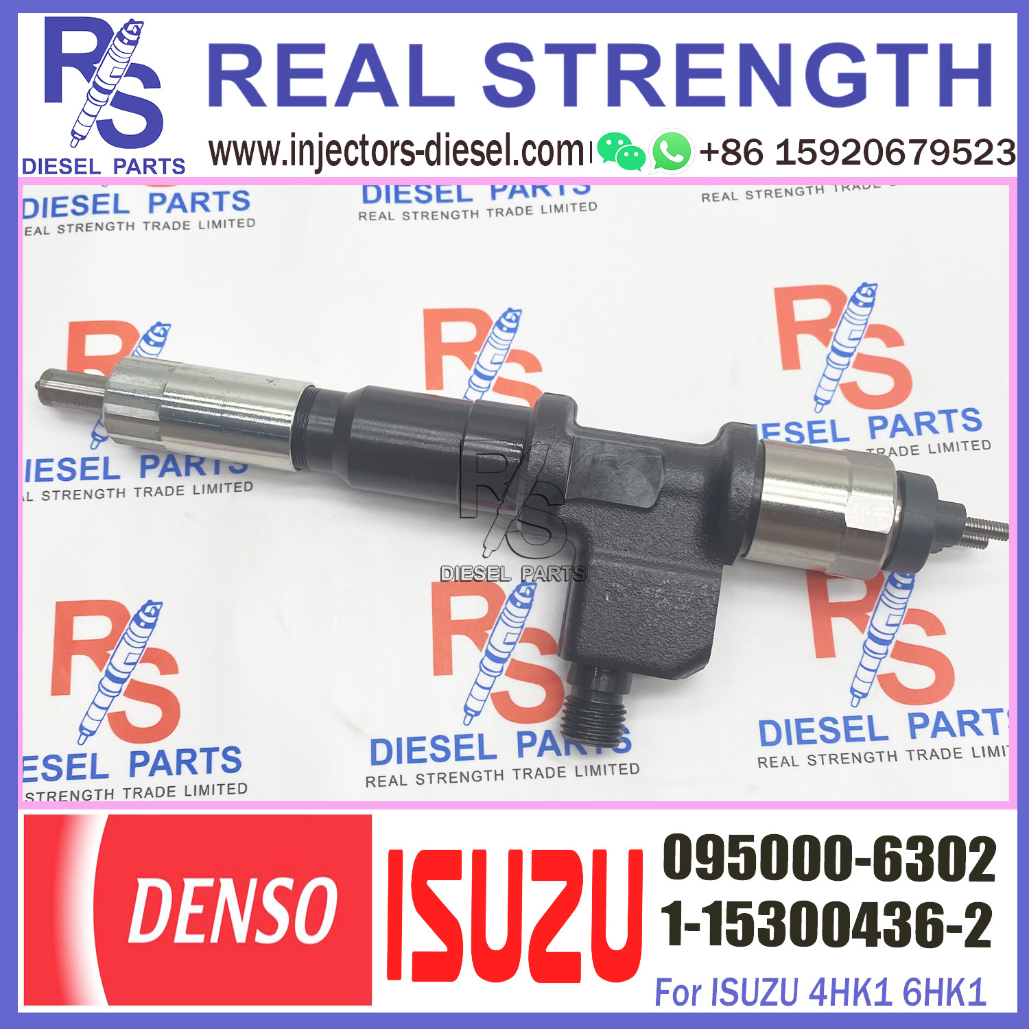 Diesel Engine Common Fuel Injector Assembly 095000-6300 095000-6301 095000-6302 For ISU-ZU 1-15300436-0 1-15300436-1