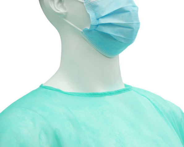 Non Woven Disposable Isolation Gowns Lint Free Breathable For Hospital