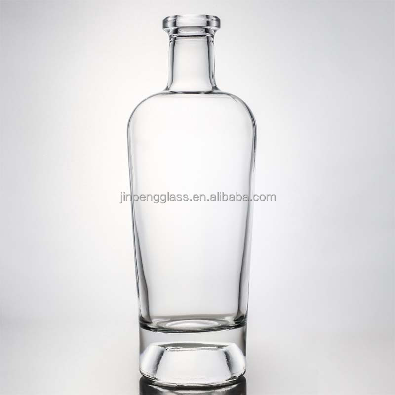 Base Material Glass Customized 500ml 700ml 750ml Super Flint Round Clear Glass Bottle