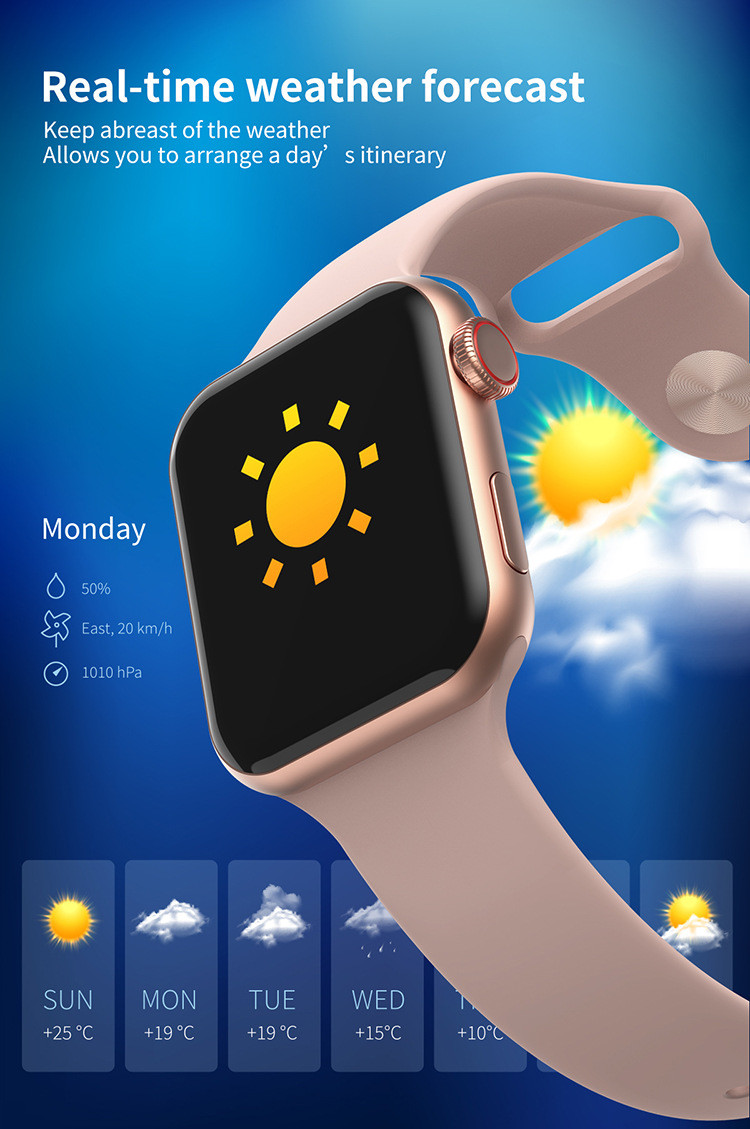 Black Wallpaper Smartwatch For Women Real Time Weather Forecast / Heart Rate Monitor