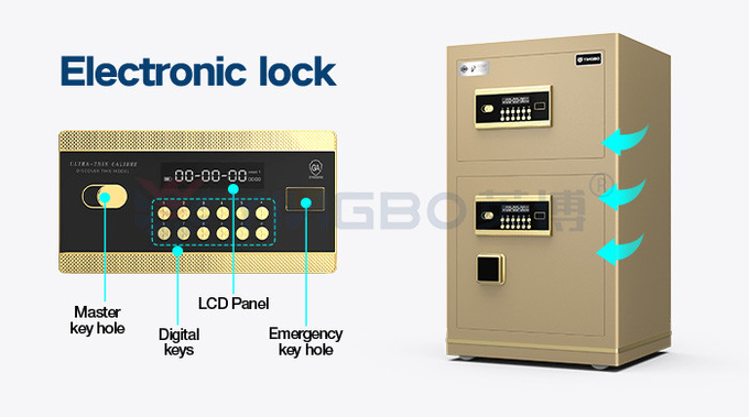 Double Door 46kg Luxury Electronic Safe Box for office security YB/N7-80D