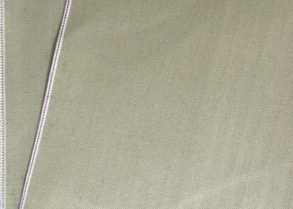 Buy Japanese Jeans Vintage Denim Fabric , Khaki Herringbone Linen Upholstery Fabric at wholesale prices