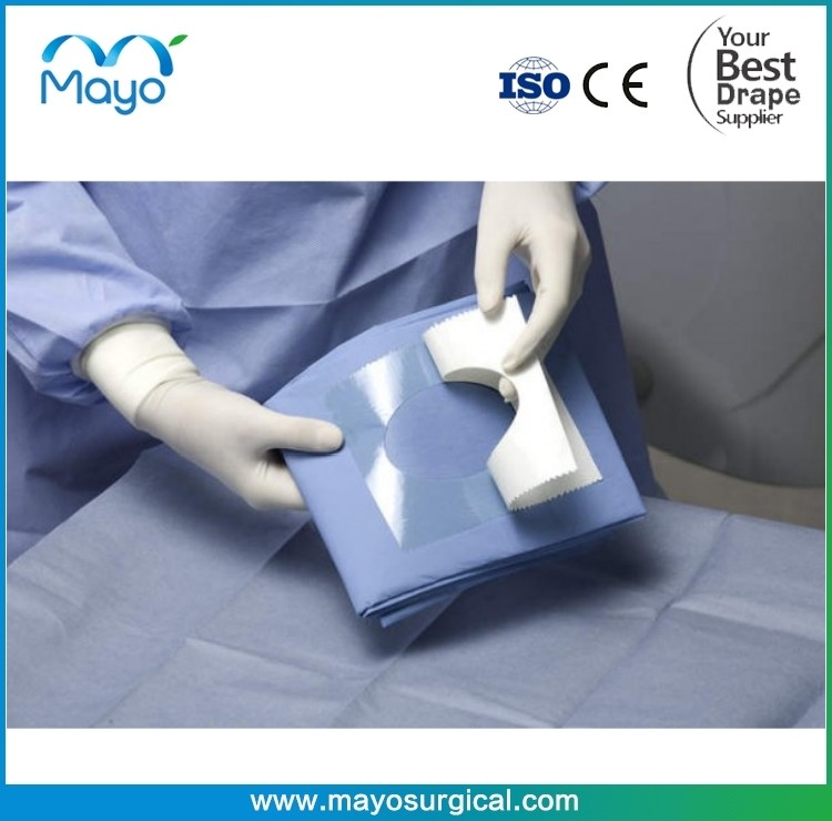 Water Repellent Surgical Drape With Adhesive / Off Centre And Cable Hole