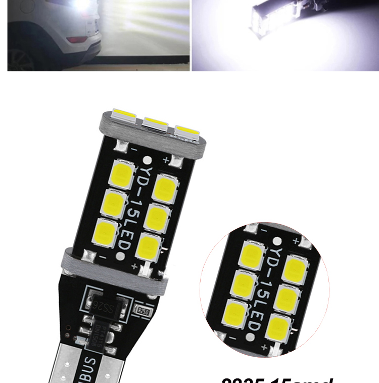 W6W WY16W 15 SMD Automotive LED Headlight 2835 Stop Light T15 Car Led Light