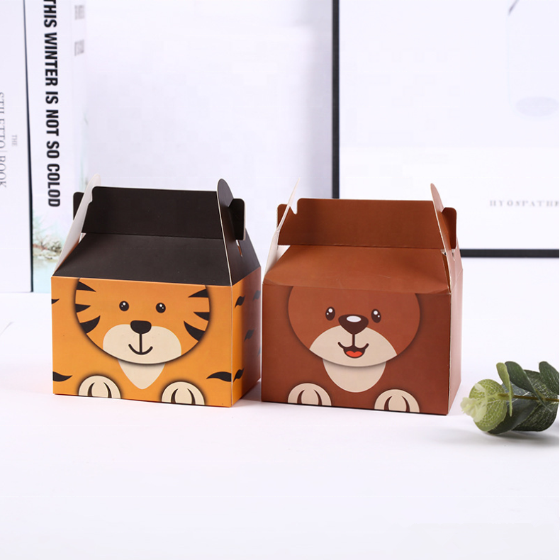 CMYK 4 Color Printing Cardboard Cake Boxes Packaging With Handle
