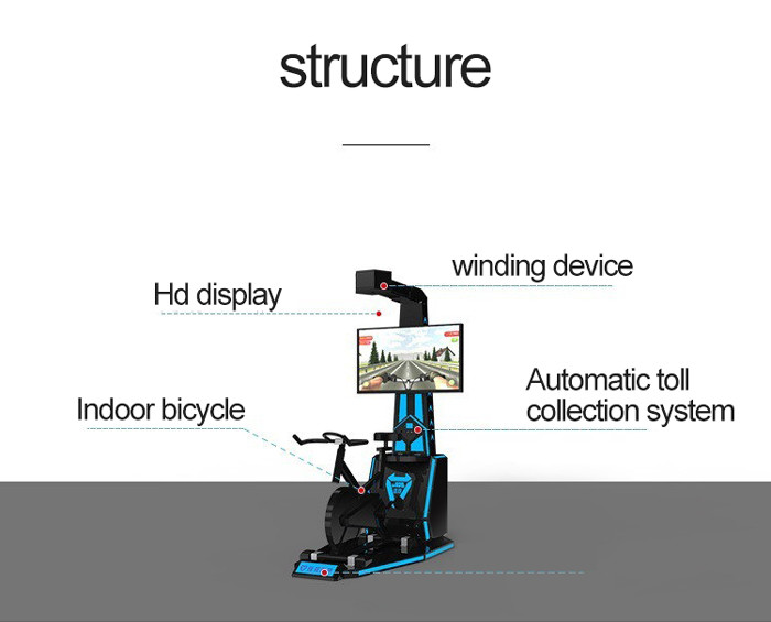 42 Inch Display Virtual Reality Game Machine VR Bicycle Racing Game Simulator