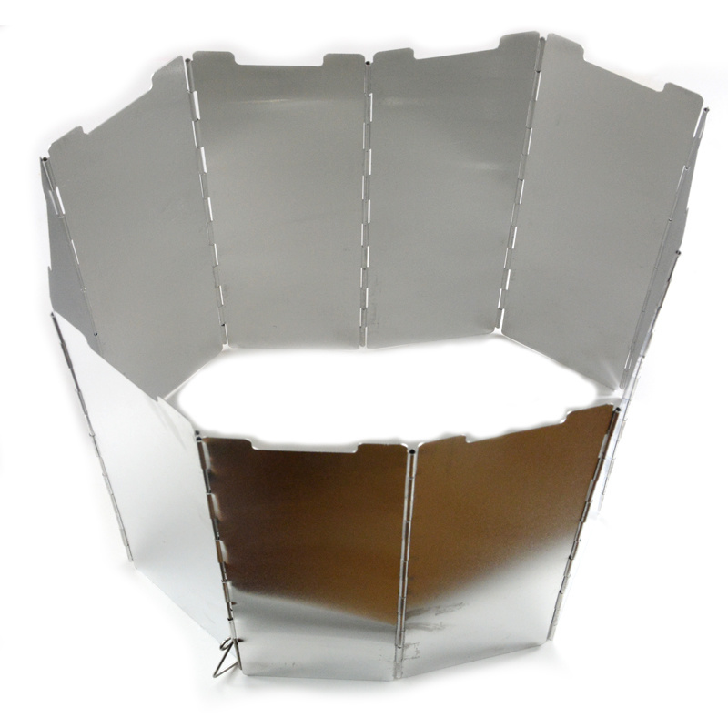 Folding Outdoor Camping Stove Windshield Portable 10 Plates Aluminum Windscreen