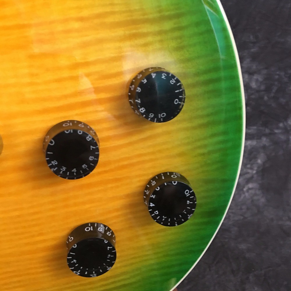 LP Custom Electric Guitar, Head and Body with Flaming Maple top