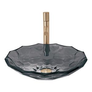Quality Transparent Black Glass Wash Basin Diecasting Crystal Bathroom Vanity Sink for sale