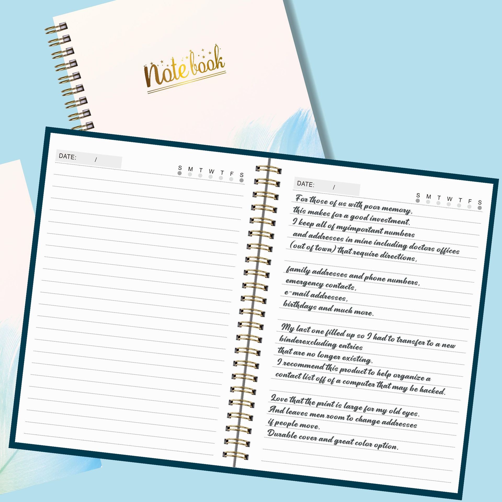 High Durability and Standard Paper with Durable Cover Spiral Hardcover Notebook