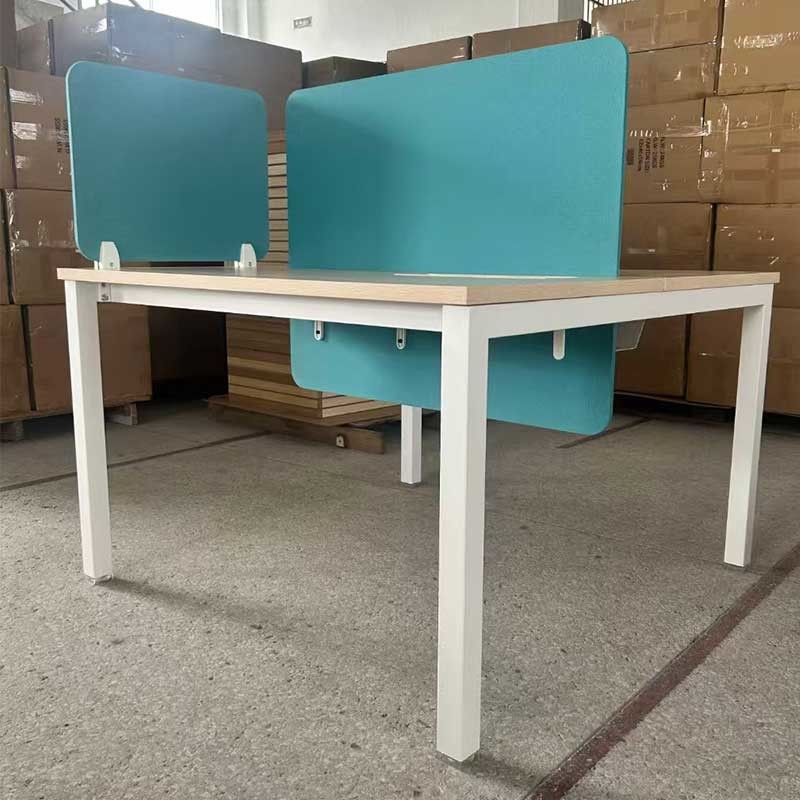 Wooden Single Office Space Modular Desktop Workstation With Desktop Partition