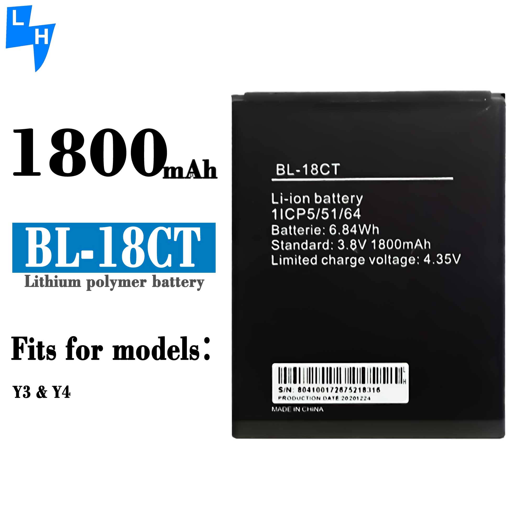 1800mAh 4.35V BL-18CT Li-ion Polymer Battery for Tecno Y3 Y4 R5 Mobile Phone MOQ