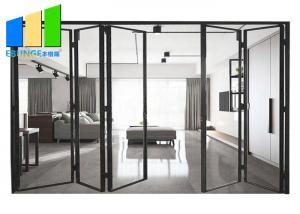 China Low - E Glass Accordion Balcony Custom Bi Fold Aluminum Glass Doors For Veranda on sale