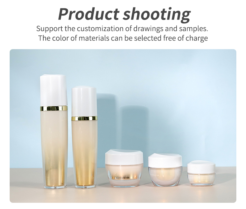 Customized Cosmetic Packaging Set 40ml 100ml 130ml Acrylic Jar With Lid