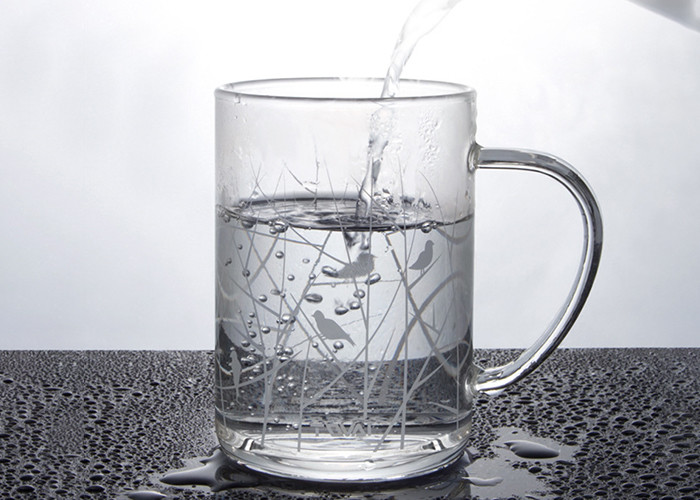 Personalized Glass Coffee Mugs With Wooden Lid Heat Resistant Glass