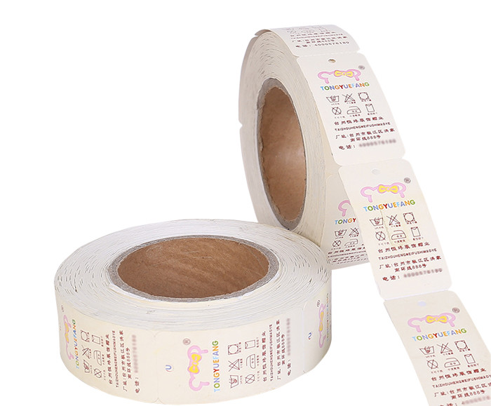 Eco-Friendly Custom Roll Paper Clothing Swing Tags And Labels Printing Manufacturers