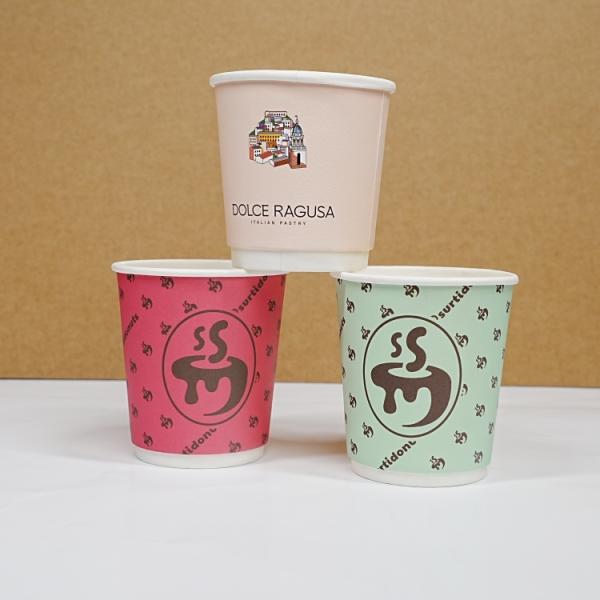 Wholesale customized printing logo for coffee shops disposable double-layer hot drink paper coffee cups