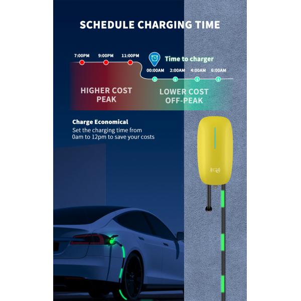 Portable 7kW DC Fast Charging 220V EV Car Charger with Connection Temperature Detection and Wall Mounted Floor Stand