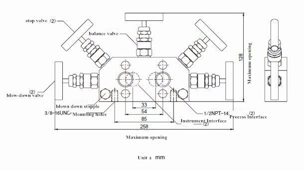 5 way liquid gas vapor valve manifold for pressure transmitter press up to 10000psig