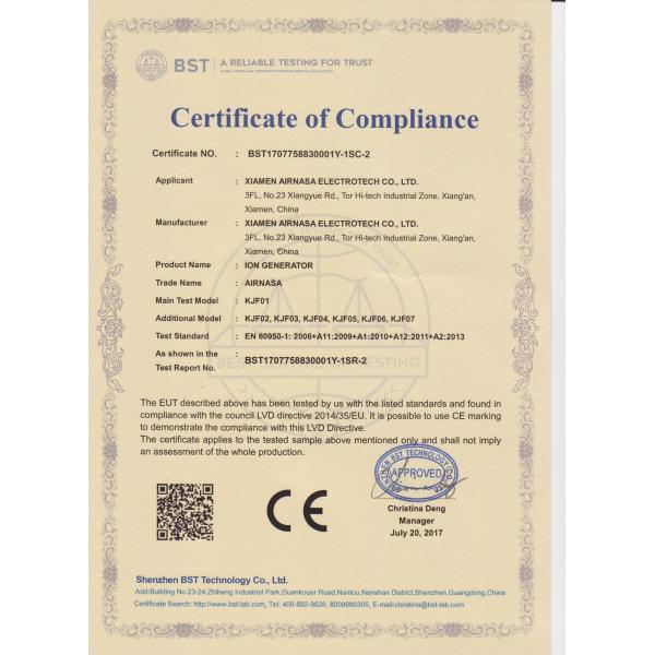 220V 3 Groups Of Emitter Negative Ion Generator AIR KJF01-03 With Advanced Technology