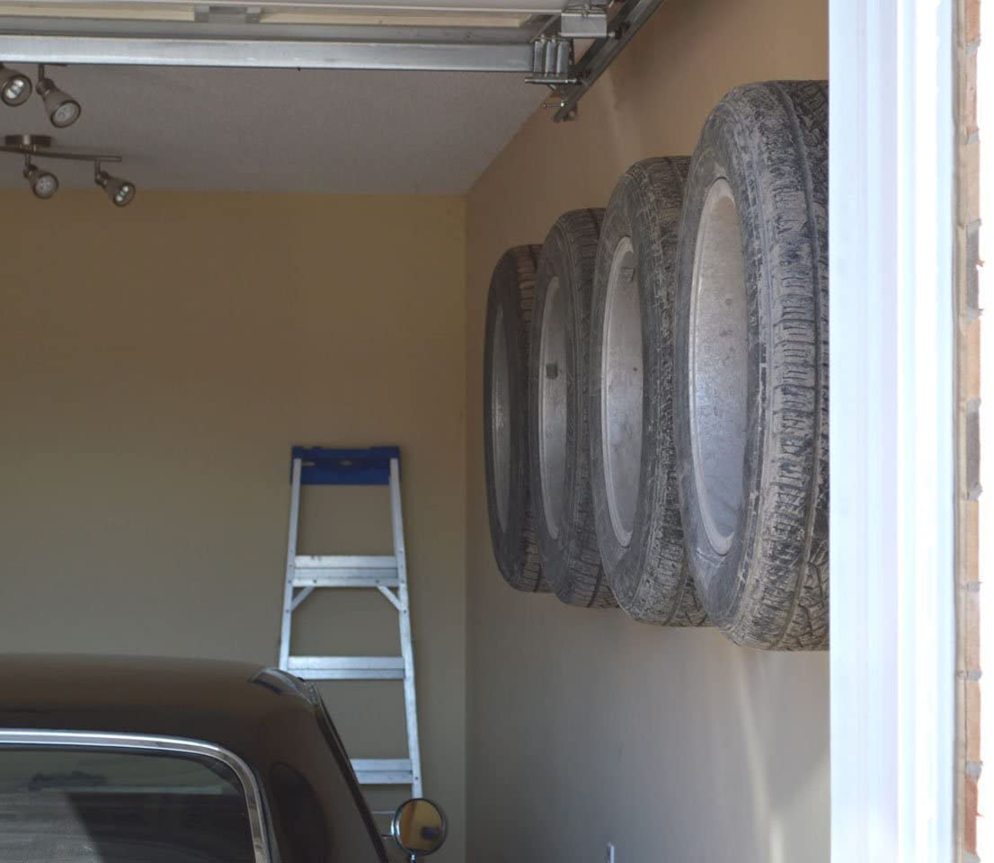 Functional Wall Shelf Support Heavy Duty Multifunction Steel Garage Tire Rack