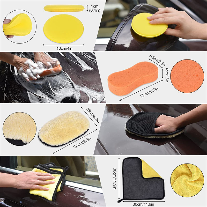 High Quality Removable Drill Soft Brush Car Detailing Brush Waxing Sponge For Interior Exterior Washing