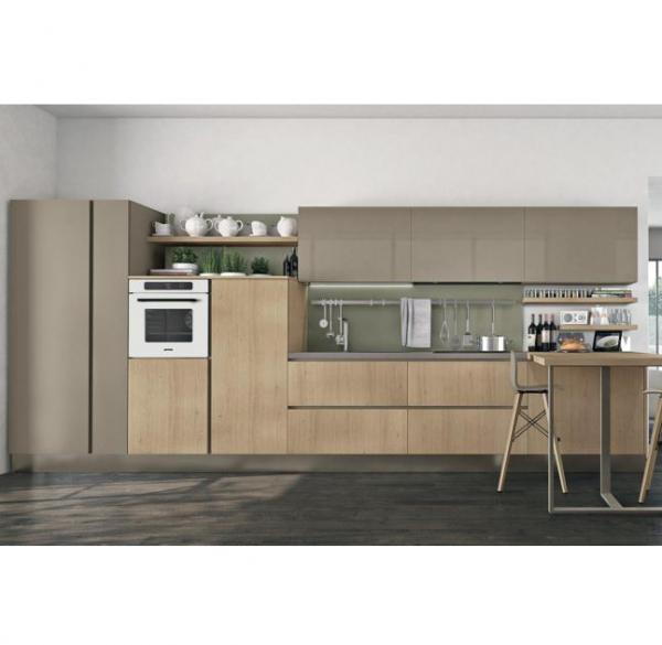 Buy Wood grain MFC kitchen cabinet,Modern kitchen furniture,Kitchen design,L-shape cupboard at wholesale prices