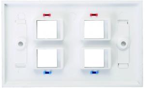 Quality 4 Port Cat6 Faceplate Wall Sockets Easy To Assemble / Disassemble Long Lifespan for sale