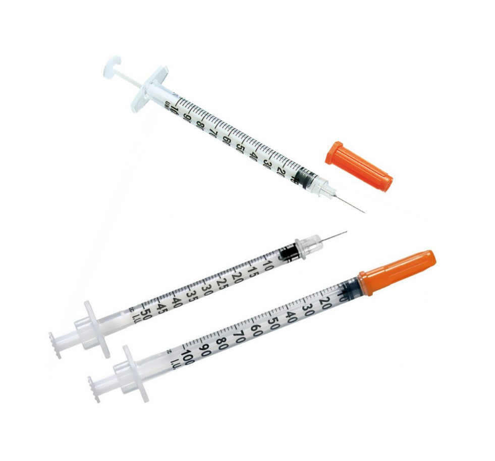 CE ISO Disposable Insulin Syringe With Retractable Needle 1ML