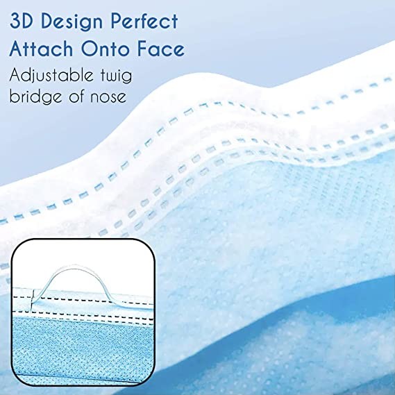 3 Plys Non Woven ISO Certification Breathable Disposable Surgical Face Mask