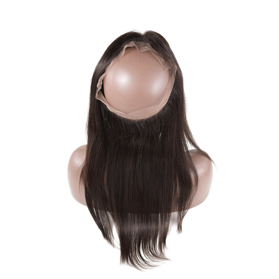 Factory supply Brazilian Human Hair 22 x 4 x 2 Silk Straight 360 lace frontal with ponytail