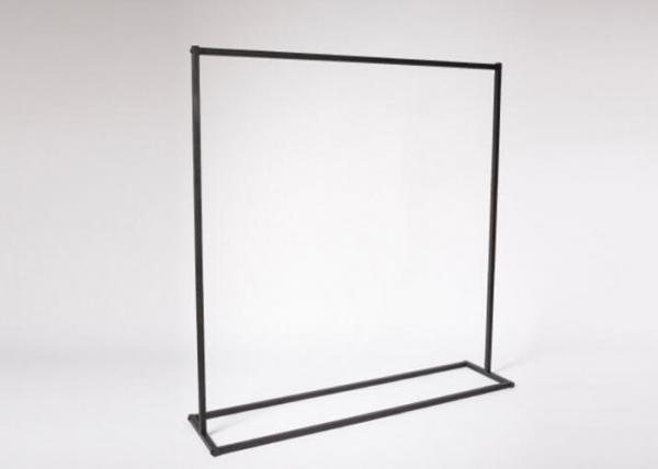Buy Metal Retail Chain Stores Hanging Clothes Display Rack Flooring Stand Black Color at wholesale prices