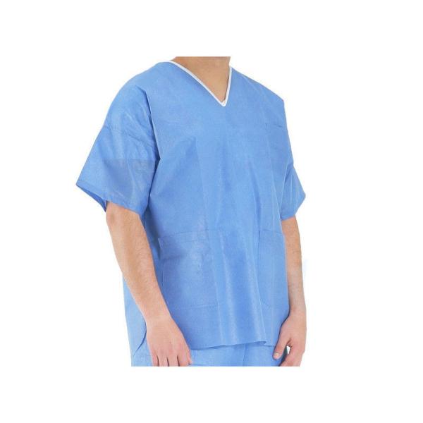 Hospital Nonwoven Disposable Scrub Suits Non - Toxic Economical Chemical