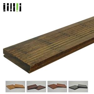 China Style Dark Gray Fossilized Rustic Wide Plank Distressed Bamboo Floor Wholesale on sale